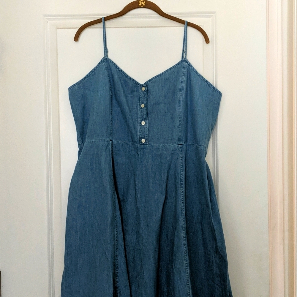 Chambray Fit & Flare Dress
